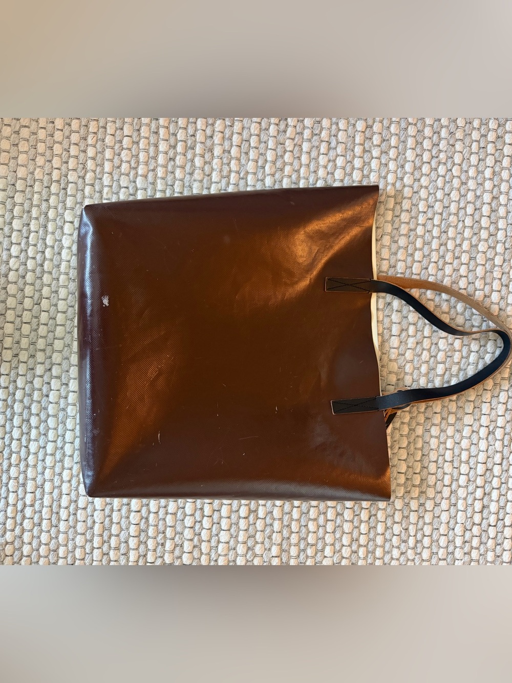 Marni brown / white tote bag - Picture 5 of 5